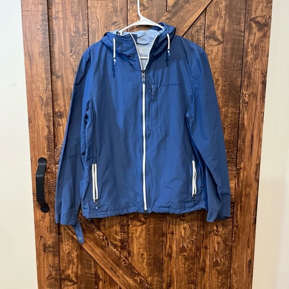 Vineyard Vines Mens Blue Windbreaker Jacket Lightweight Full Zip Hooded - Picture 3 of 10